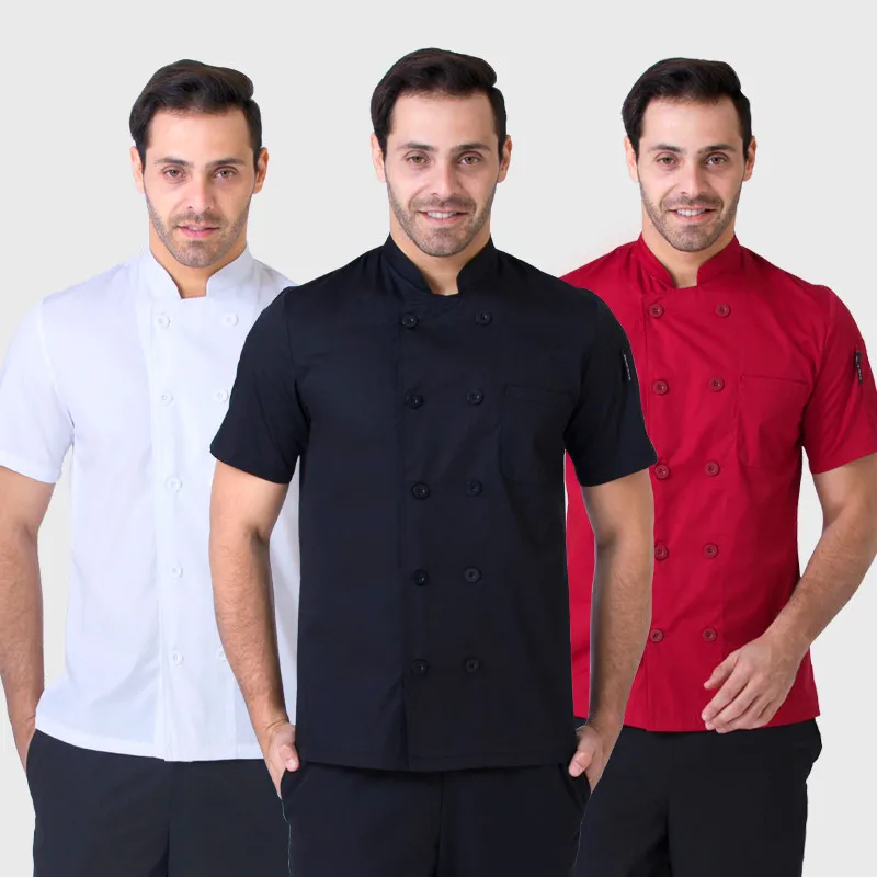 

Summer short sleeve chefs uniform breathable net chef shirt 2018 new special mesh cool chef white uniform waiter cheap workwear