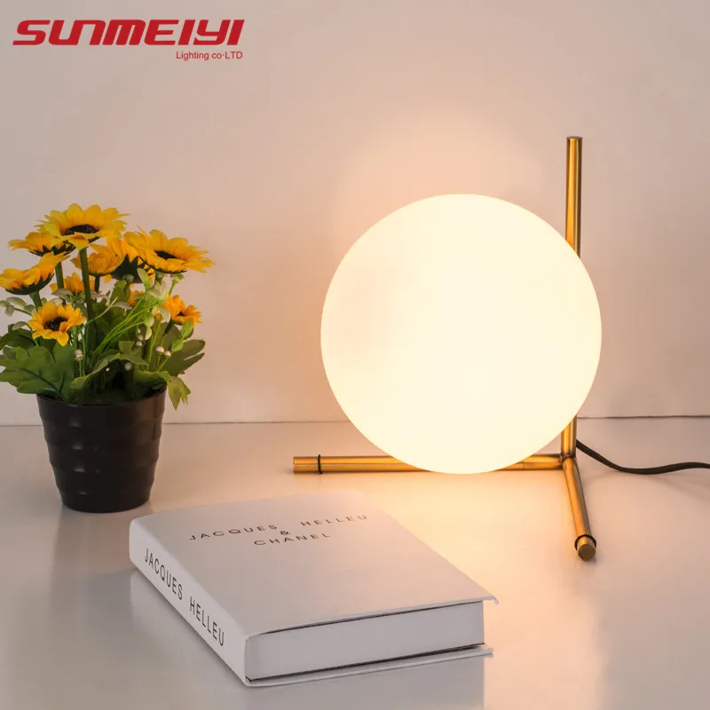 Modern Glass Table Lamps Nordic Simple Bedroom Bedside Reading Desk Lamp Home Decoration LED Table Lights Lamparas Lighting