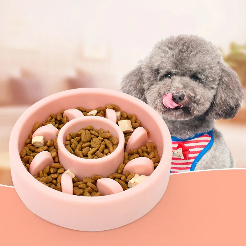 Pet дозатор корма чаша еда контейнер для запасов для товары кошек собак медленно Кормление здоровый анти Chock подачи чаша Pet продукт