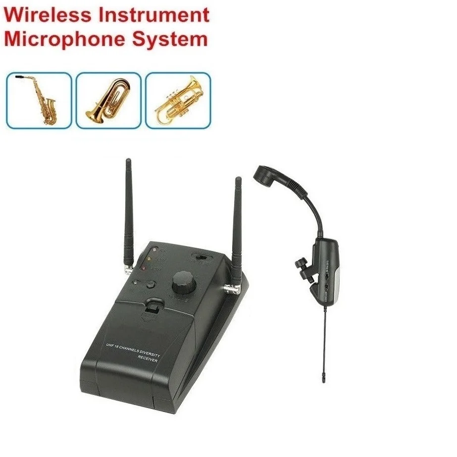 Bolymic Saxophone Microphone Instrument System 16 Channels Professional Wireless UHF For Karaoke Party School church | Электроника