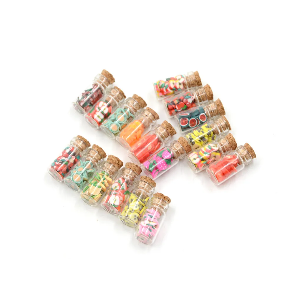 

New 4pcs Miniature Glass Storage Jars with Lids Fruit Slices for 1/12 Dollhouse Kitchen Accessory Random