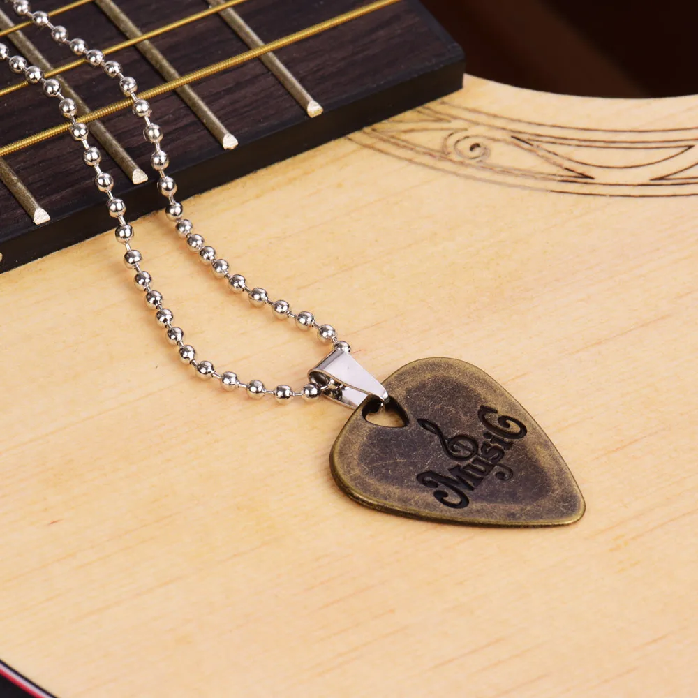 Гитара Часть выбрать s серебряное ожерелье с гитарами шеи выбрать s 5 видов ожерелье падение гитарный выбор с цепочкой из нержавеющей стали