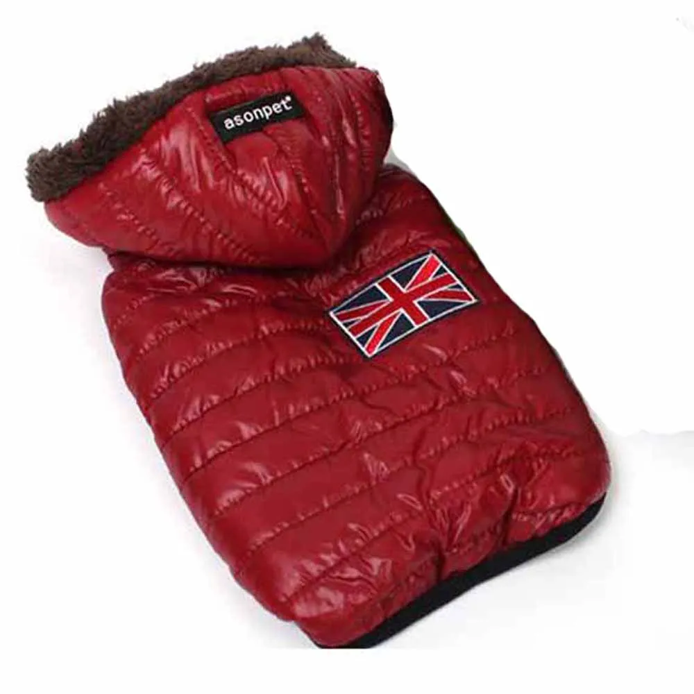Новая зимняя одежда для собак для маленьких собак, теплый пуховик, водонепроницаемая куртка для собак, плотный хлопковый лыжный костюм, одежда для чихуахуа - Цвет: wine red