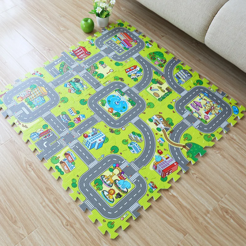 

9pcs/set 30*30cm Living Room bedroom Children Kids Soft Carpet Magic Patchwork Jigsaw Splice Heads Climbing Baby Mat 1pcs