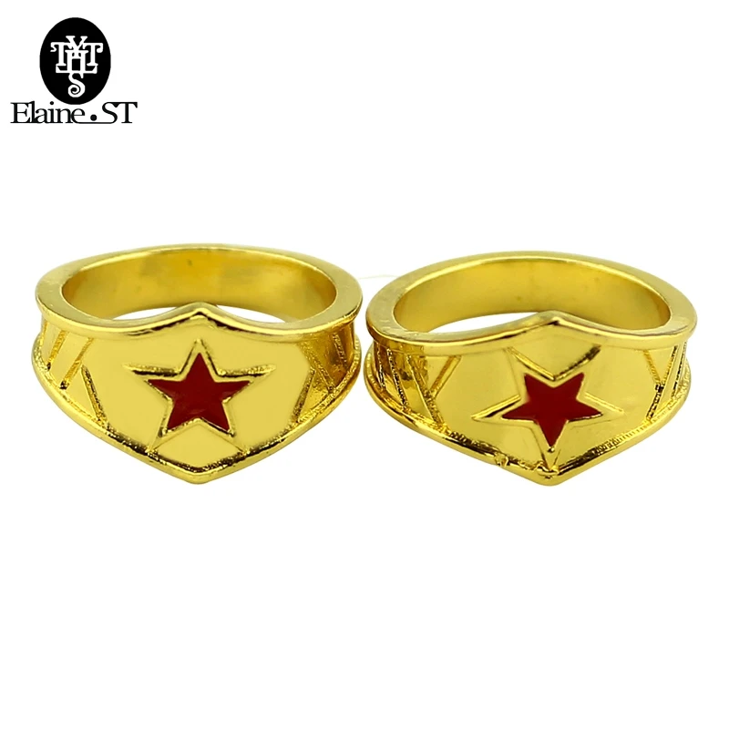 Новый Wonder Woman Тиара кольцо с красной звездой Super Hero Geek обручальное girl power фильм