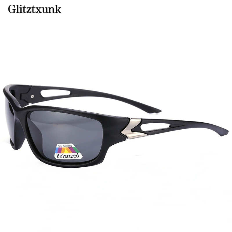 

Glitztxunk Luxurious Men Sunglasses Black Polarized Sunglasses Driving Mirrors Coating Black Frame Eyewear UV400 Male Sun Glass
