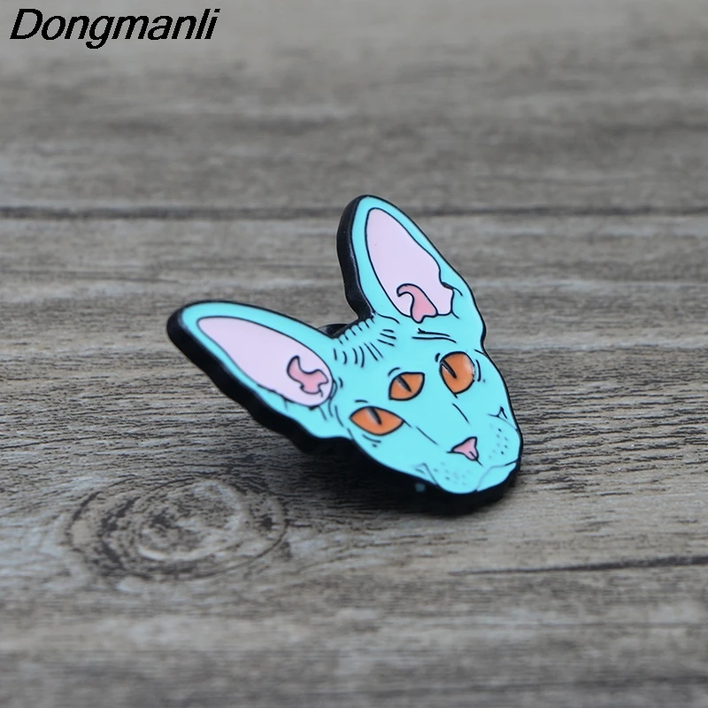 P2454 Dongmanli милые заколки для лацканов в виде кошки Сфинкса эмалированные броши