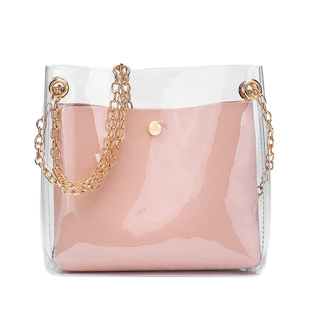 Прозрачная сумка-мешок модная Прозрачная женская сумка через плечо пляжная Повседневная сумка для покупок bolsa feminina#30