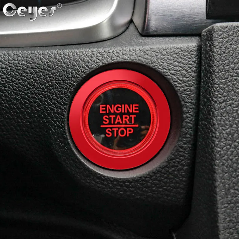 Ceyes автомобильный зажигание двигателя старт стоп украшение кнопки кольца авто аксессуары для интерьера Стильный чехол для Honda Civic