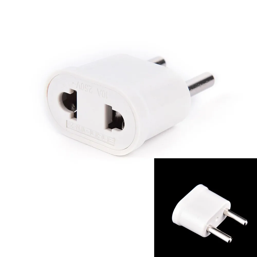 1PCS US (USA) to EU (Europe) Travel Power Plug Adapter for USA converter White Charger Charging Adapter Converter Adaptor