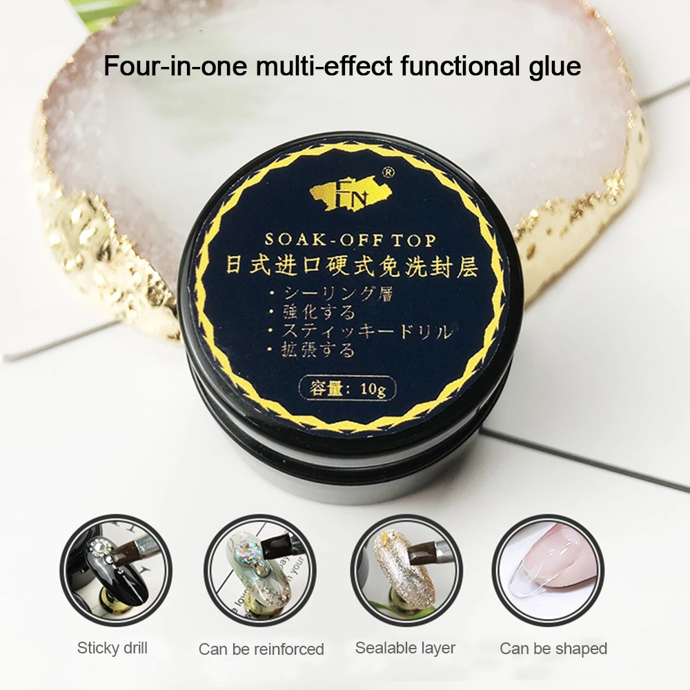 

New Nail Hard Nail Polish Sealant Multi-function Adhesive Drill Plastic Shape Extension Reinforcement Four-in-one Functional