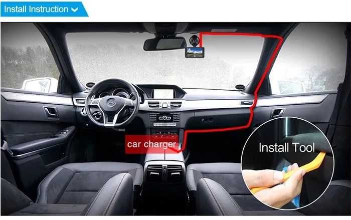 170 degress Car DVR camera loop recording night vision cycle recording17