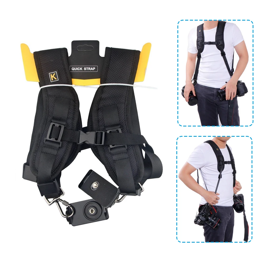 Fast Dual Camera Double Adjustable Shoulder Belt Strap Decompression Strap for Professional SLR DSLR Digital Camera Accessories