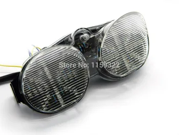 

UNDEFINED Motorcycle Accessories LED 12V Clear Tail Brake Lights Turn Signal Integrated for YAMAHA YZF R6 Super Bright 2001 2002