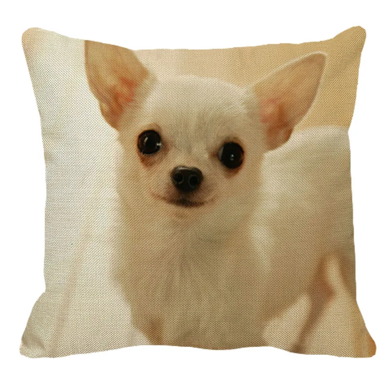 Xunyu милая собака породы чихуахуа узор льняная Подушка Чехол для подушки домашний диван квадратная наволочка 45x45 см BZ167