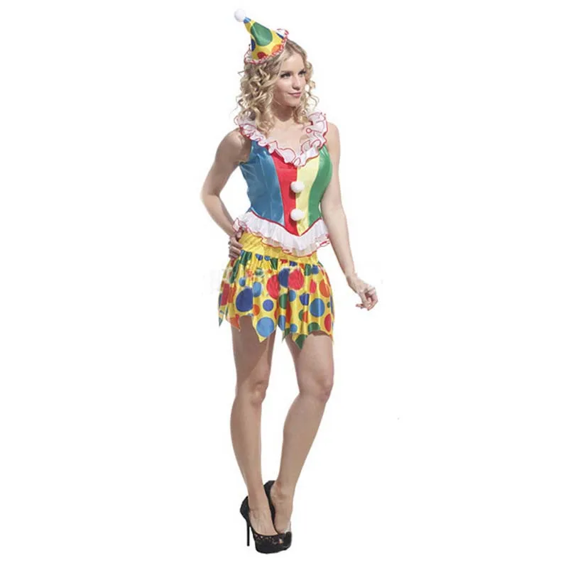 Sexy Women Circus Clown Cosplay Clothes Adult Costumes Masquerade ...