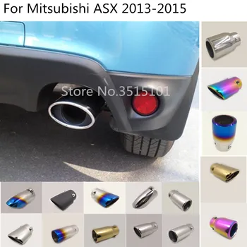 

Car styling Cover Muffler End Stainless steel Tail Pipe Dedicate outlet Exhaust 1pcs For Mitsubishi ASX 2013 2014 2015