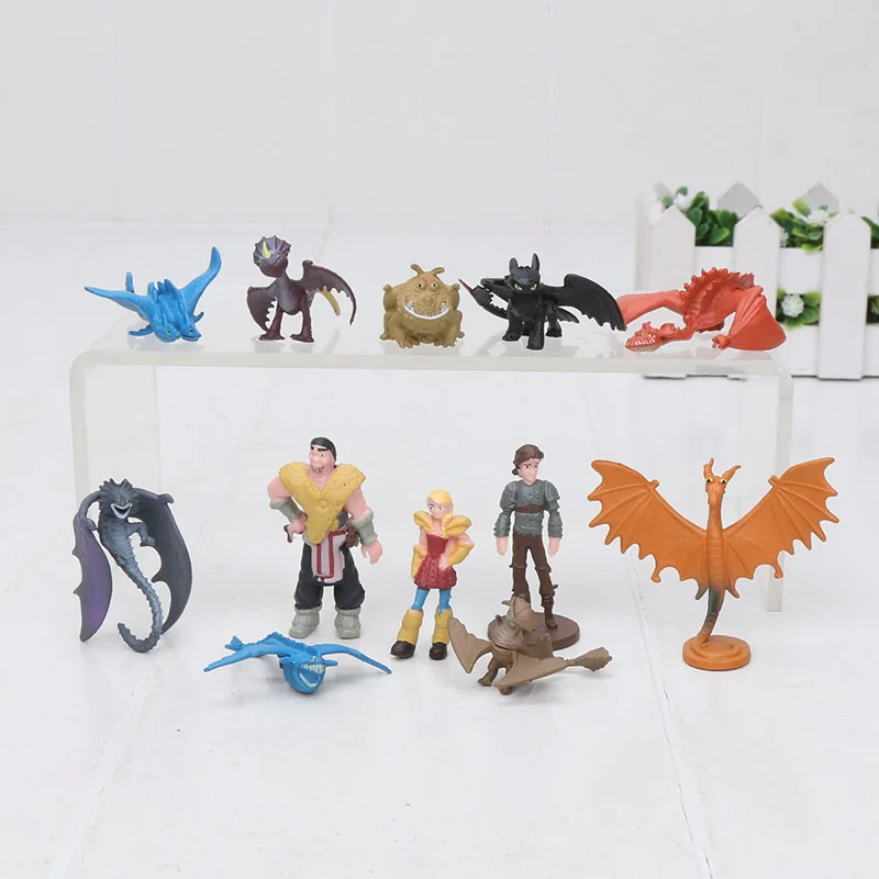 

4-7cm 12pcs/set How to Train Your Dragon 3 Figure Toy Toothless Night Fury Hiccup Hideous Zippleback Monstrous PVC Figure Toys