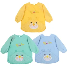 Комплект из 3 предметов, милые носки унисекс для новорожденных одежда для малышей Водонепроницаемый для детей с принтами из мультфильмов Длинные рукава нагрудник Детский фартук из хлопка Размеры Костюмы л