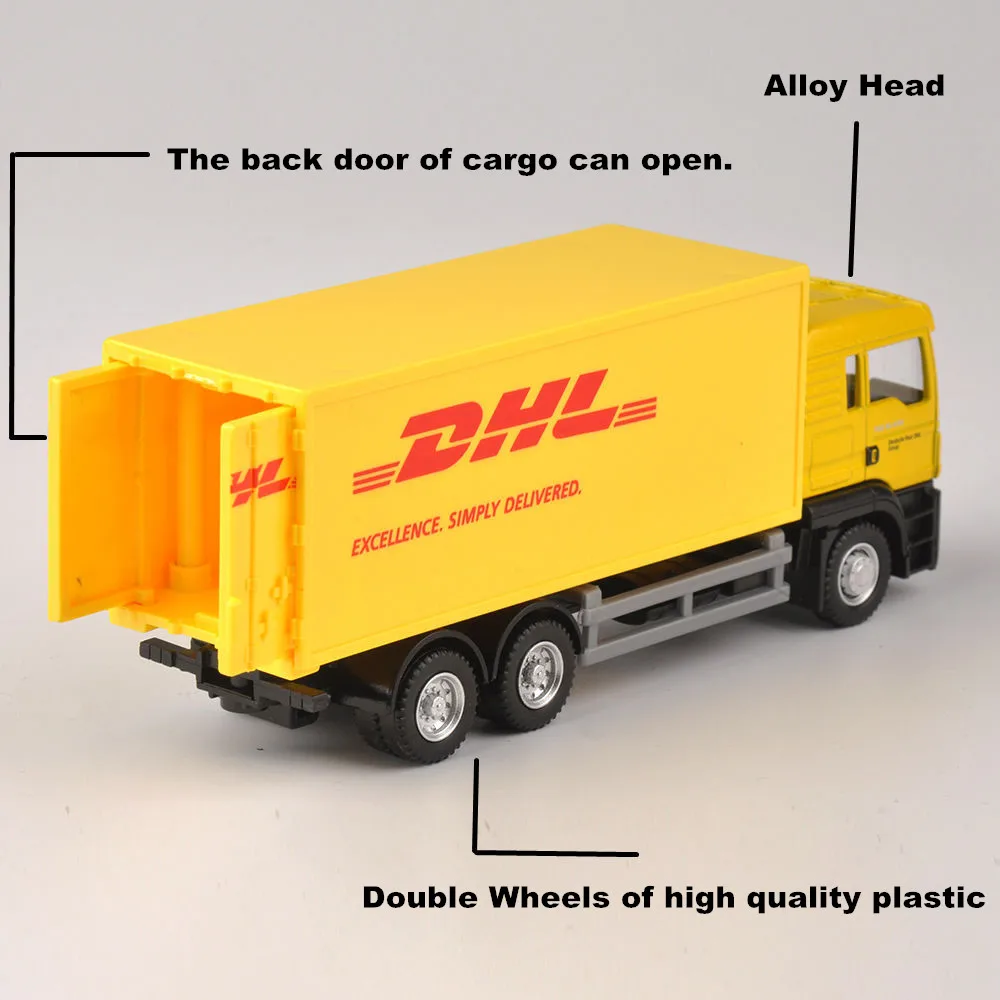 1:64 Scale Express Dhl Truck Model Yellow Container