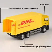 1:64 Schaal Express Dhl Truck Model Geel Container Transporter Diecast Vrachtwagen Kinderen Speelgoed Collection Gift