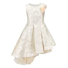 Childdkivy/асимметричное платье без рукавов с цветочным узором для девочек; Детские праздничные платья для девочек;#71884