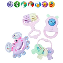 Buy 4 PCS Mixed Gift Box Baby Rattles Set Eearly Development Toys 0-12 Months Free Shipping