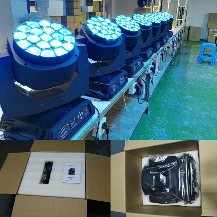 4 шт./лот) Dmx 19*15 Вт ZOOM Led Bee Eyes луч Wash Zoom RGBW 4в1 Led движущаяся головка Dj огни