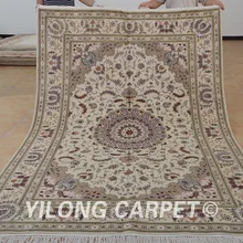 Yilong 6'x9' шерстяное машинное кружево ворсистый ковер бежевый толстый ручной работы изысканный на плоской подошве с плетением шерстяной ковер(1415