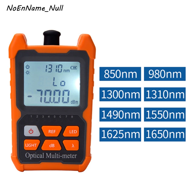 Портативный мини-волоконно-оптический измеритель мощности 8 волн с светодиодный светильник RJ45 сетевой кабель тестер FTTH Тестер Волоконно-Оптического Кабеля