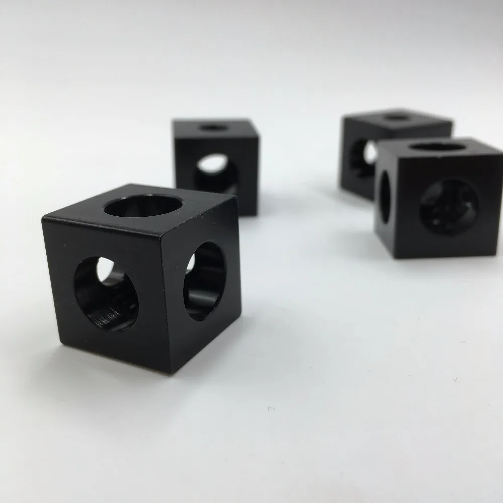10pcs Black anodized three way cube corner connector for v slot extrusions profile openbuild
