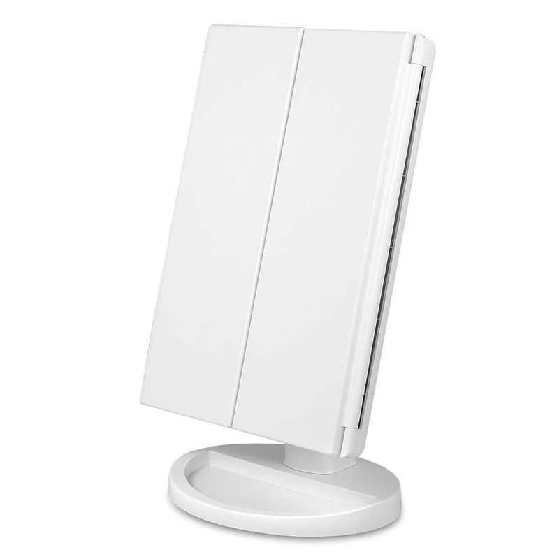 3 складной регулируемый сенсорный экран макияж зеркальный светильник 22 светодиодный настольный Makeup1X/2X/3X/10X увеличительное зеркало туалетный светильник - Испускаемый цвет: white