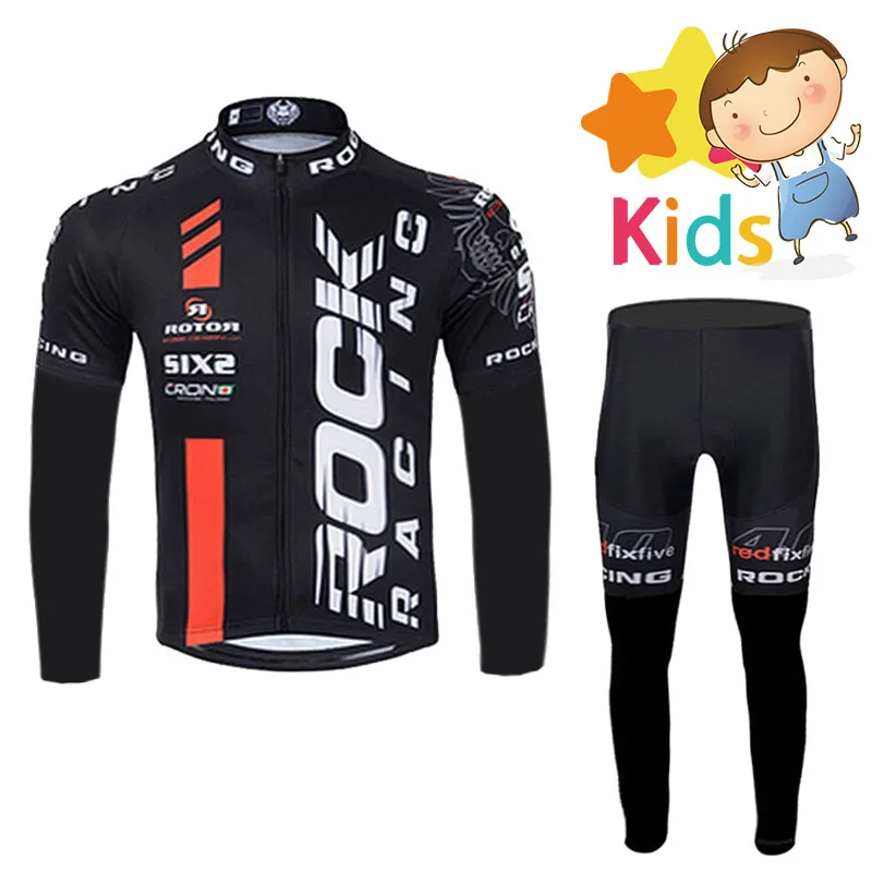 

High Quality Spring Autumn Bicycle Wear for Kids Pro Long Sleeve Cycling Jersey Set Ropa Cilismo Children's Bike Wear with Pad
