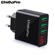 Ue plug 5 v 3.1a 3-usb ac carregador de parede para huawei p30 p20 honra 20 9x 8x 7x mate 30 20x 10 adaptador de carregamento rápido com display led
