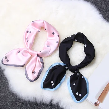 

Dot Silk Scarf Fashion Square Scarves Soft Comfortable Decorative Multi-functional Head Scarf Foulard Bandana 2018 New 70*70cm