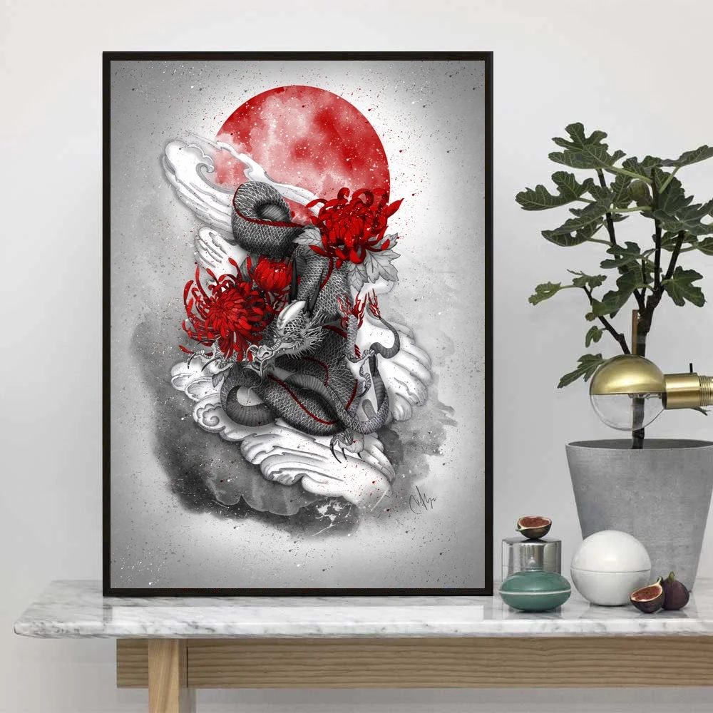 Японская Настенная картина Bushido Sakura Samurai Ukiyoe аниме настенное украшение холст