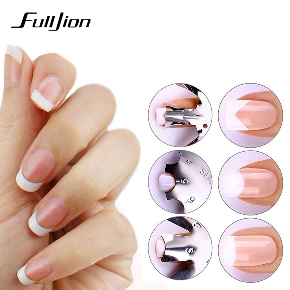 

Fulljion 1Pcs Easy French Line Edge Nail Tool Multi-size Cutter Nail Stencil Edge Trimmer Nail Art Manicure Styling Tool Set