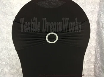

Hot Sale Black Spandex Bands / Lycra Band /Chair Covers Sash With Round Buckle For Wedding & Banquet