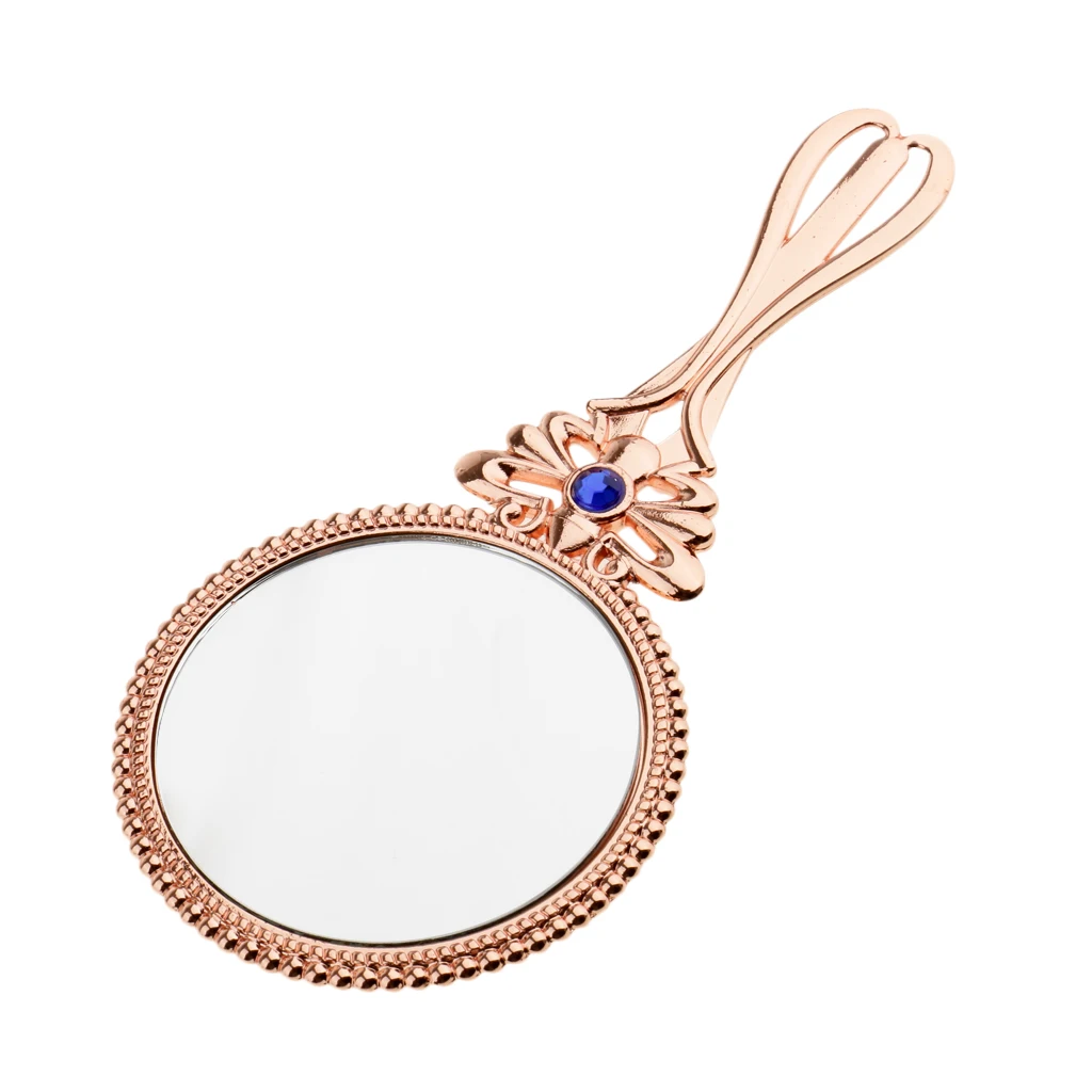 Vintage Handheld Cosmetic Ladies Mirror for Makeup Beauty Retro Magic Makeup Hand Mirror for Travel Makeup Tool