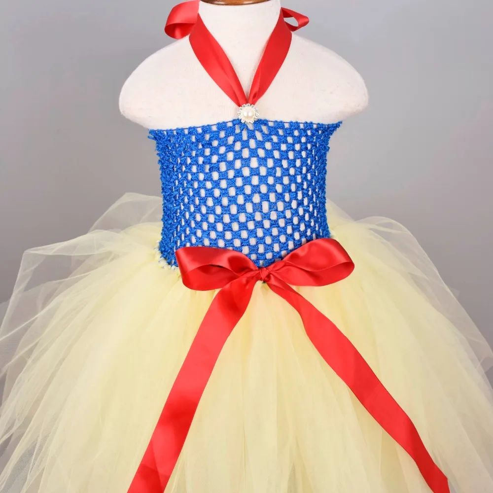 Костюм Белоснежки для маленьких девочек Пышное Платье-пачка принцессы праздничные платья на день рождения костюм для фотосессии для новорожденных
