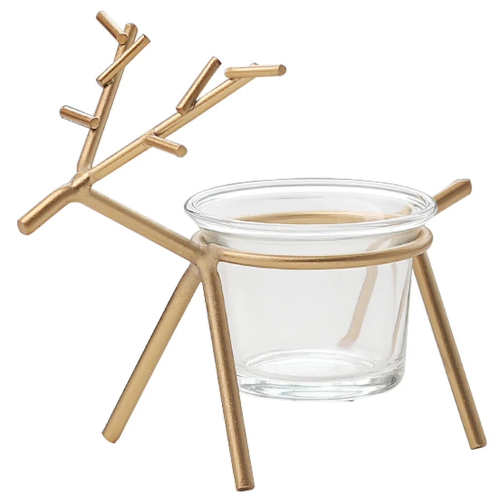 

Geometric Deer Candle Holders Aromatherapy Candlestick Dining Table Ornament Decoration Christmas Party None Candle