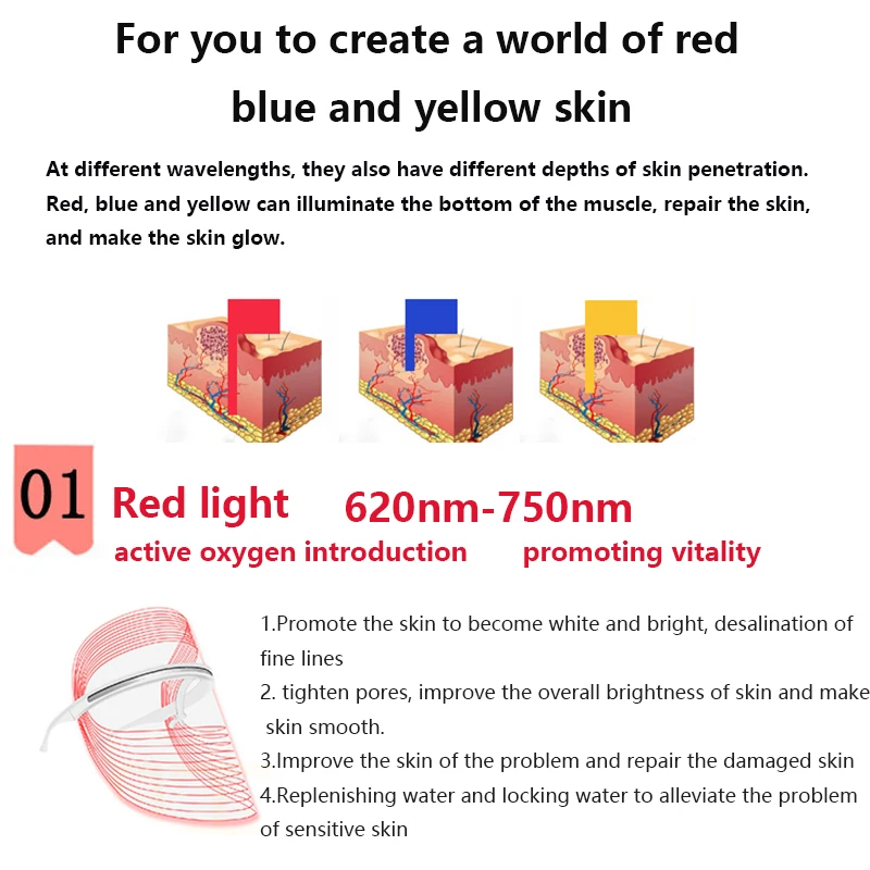 Электрический 3 цвета светодиодный маска для лица USB Приспособления для красоты фототерапии красные, синие желтый светильник уменьшает поры омоложения кожи Уход за ногами
