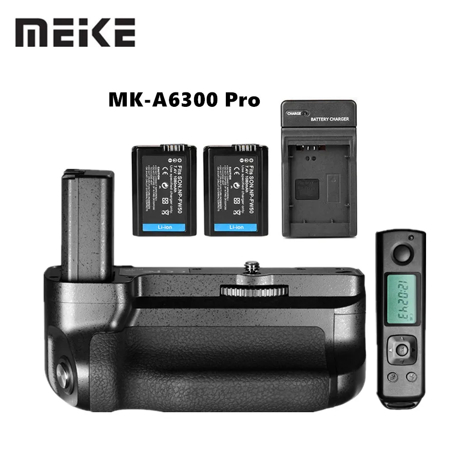 Meike MK-A6300 Pro Батарейная ручка держатель костюм Встроенный 2,4G беспроводной пульт дистанционного управления для sony A6000 A6300 работает с NP-FW50 батареей