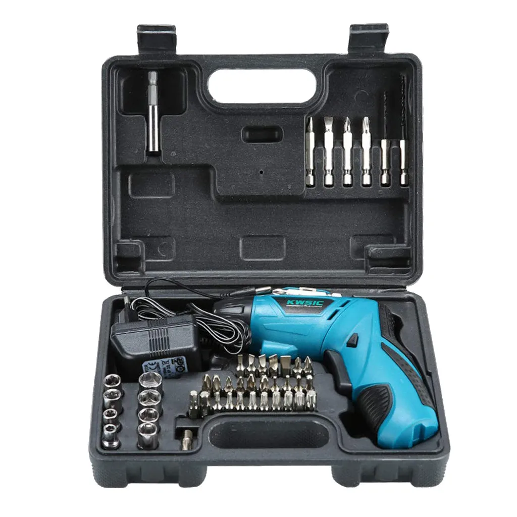 woodworking tools  Electric Screwdriver Toolbox 4.8V 45Pcs Drill Tool Set With USB Battery Charging herramientas ferramenta