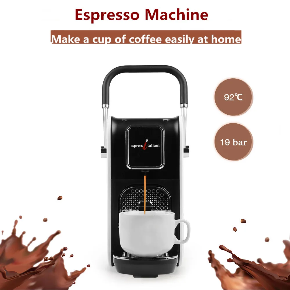 

Automatic Espresso Coffee Machine Portable Electric Coffeemaker 19 Bar 0.8L Suitable For Coffee Capsule Home Office 220V 1400W