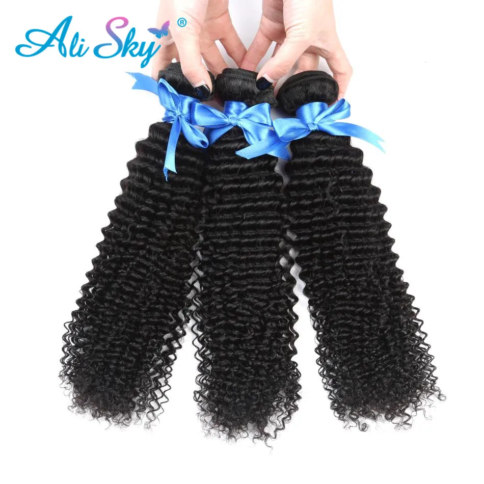 Alisky волосы бразильские афро кудрявые вьющиеся волосы пряди 1 шт. человеческие волосы 3 и 4 пряди, волнистые волосы remy для наращивания