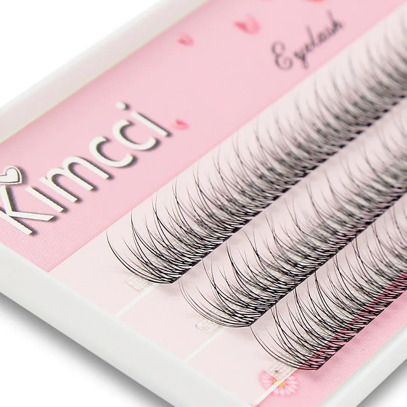 

Kimcci 120pcs Premium Mink Individual Dovetail Eyelash Extension Natural 3D Cluster Eyelashes Professional Makeup Flared Lashes