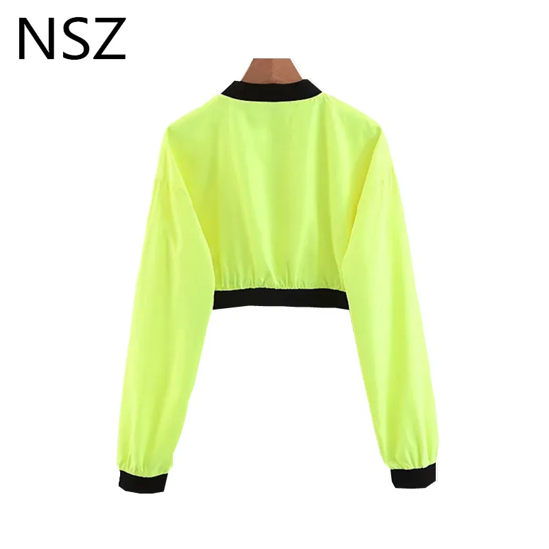 neon green crop jacket