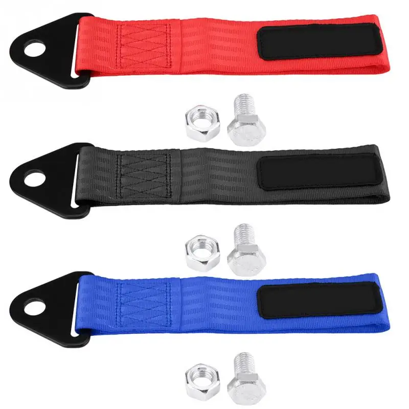 3 ألوان سباق السيارات سحب حزام حبل الجر ل الجبهة المصد الخلفي towing hook universal عالية القوة