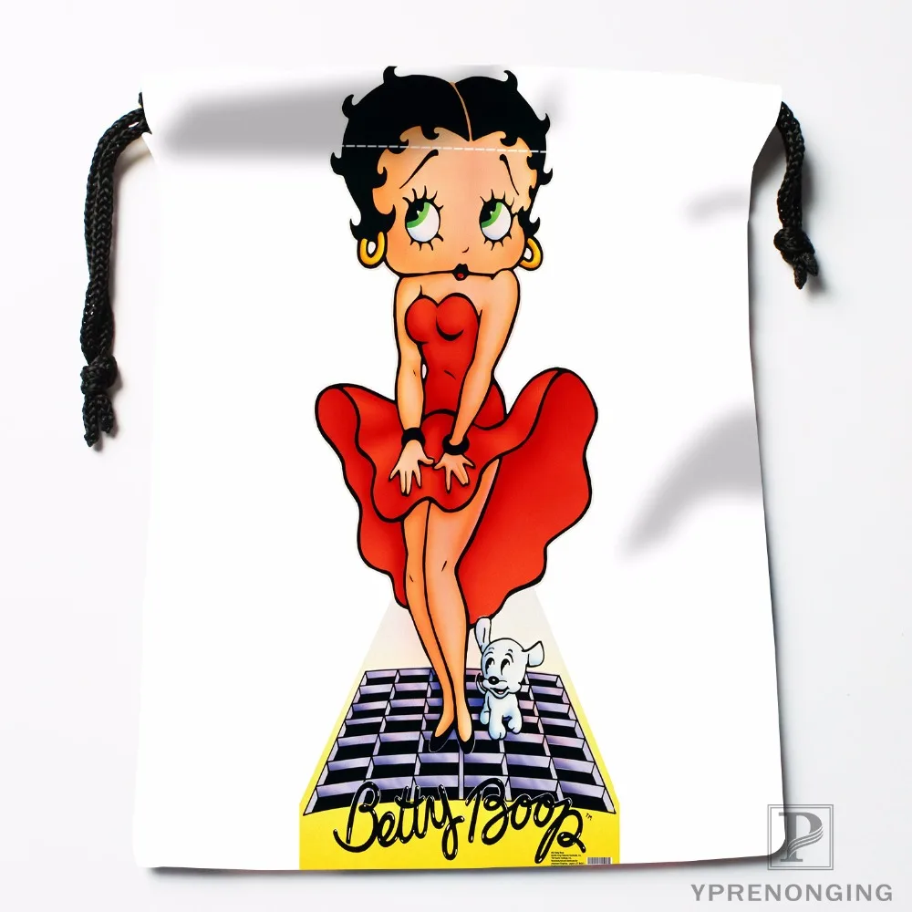 Изготовленные на заказ сумки Betty Boop на шнурке для путешествий, мини-сумка для плавания, пеших прогулок, игрушечная сумка, размер 18x22 см#0412-04-225